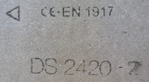 CE-mærket på brøndring af beton